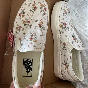 Floral slip on Vans